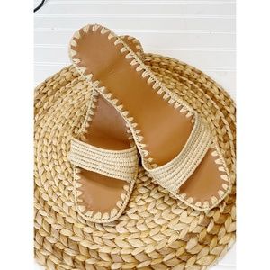 Carrie Forbes Bou Raffia Mules Sandals
